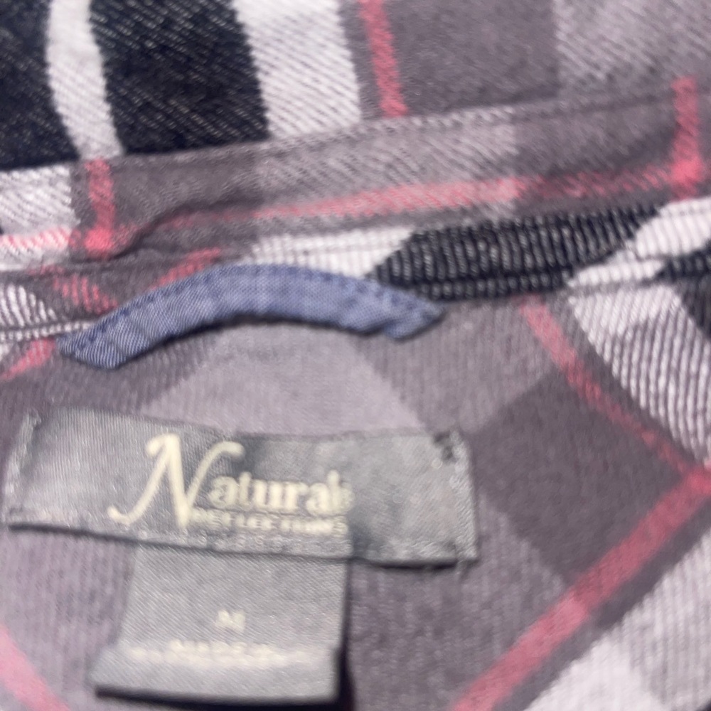 Natural Reflections Flannel Shirt Long Sleeve Button Front Women's‎ Medium Plaid - Picture 5 of 5